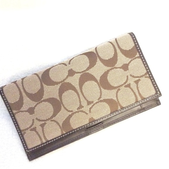 Coach Signature check-book/bill holder EUC - Picture 1 of 7